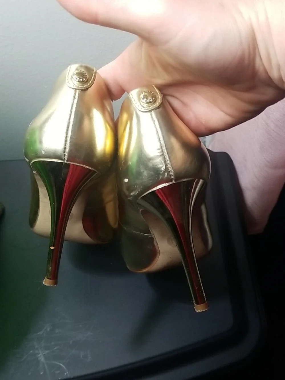 Michael Kors Metallic Golden Pointed Stiletto Pumps